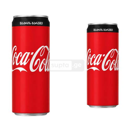 Coca Cola-კოკა კოლა ZERO-შაქრის გარეშე ალუმინის ქილაში 330მლ 1*12ც
